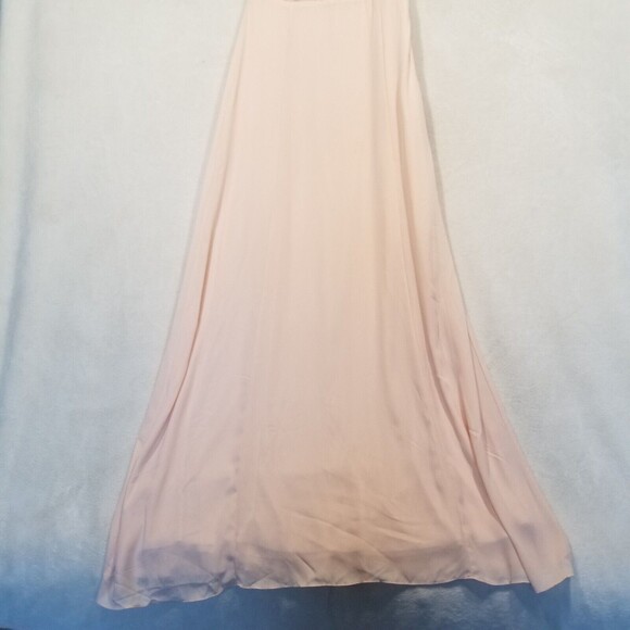 Lulus M Dress Peach So Amazed Ruffled One Shoulder Full Length Formal FLAW - Picture 2 of 10